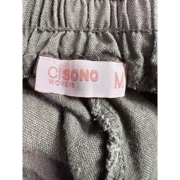 Ci Sono‎ Womens Linen Blend Tie Waist Pull On Pants Green Coastal Beach Sz M - Picture 8 of 14